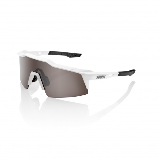 100% Speedcraft Sunglasses - Matte White/HiPER Silver