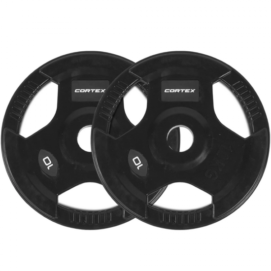 Lifespan Fitness Olympic Tri-Grip 10kg Plate (Pairs) 