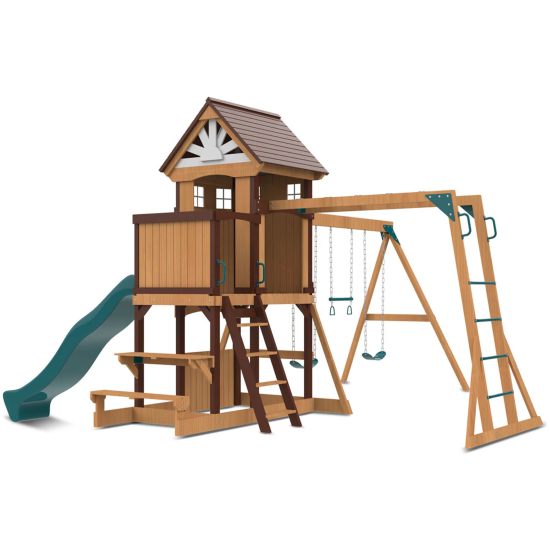 Lifespan Kids Meer Brook Play Centre Set with 2.2m Green Slide Lifespan Kids Meer Brook Play Centre Set with 2.2m Green Slide