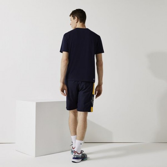 Lacoste Sport Breathable Pique T Shirt - Navy Blue